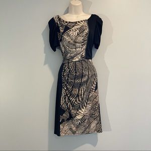 Max and Cleo Black and Tan Dress